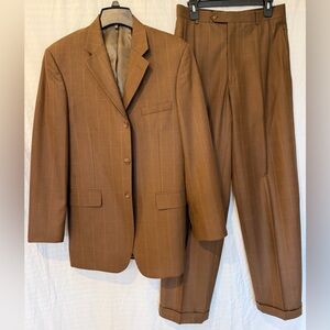 Men's Brown Windowpane Suit Set